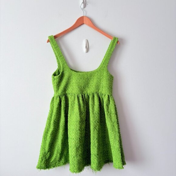 Zara Textured Weave Short Dress Bloggers Fav Green Size Medium - Picture 8 of 10